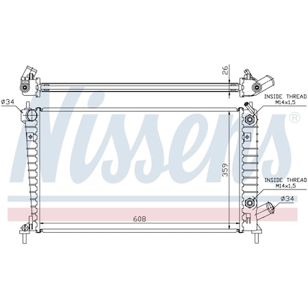 Nissen Nissens Radiator, 68005A 68005A